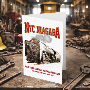 Historische NYC Niagara-trein Stoomlocomotief Bedankkaart