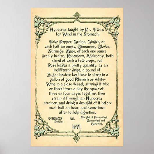 Historische ontvangst voor wind in de buik, Poster (Voorkant)