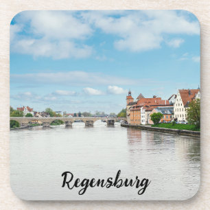 Historische oude binnenstad van Regensburg, Duitsl Bier Onderzetter