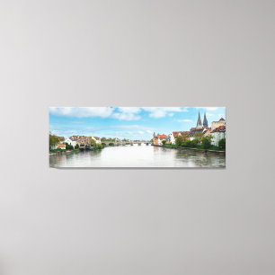Historische oude binnenstad van Regensburg, Duitsl Canvas Afdruk