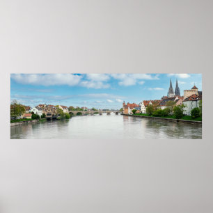 Historische oude binnenstad van Regensburg, Duitsl Poster