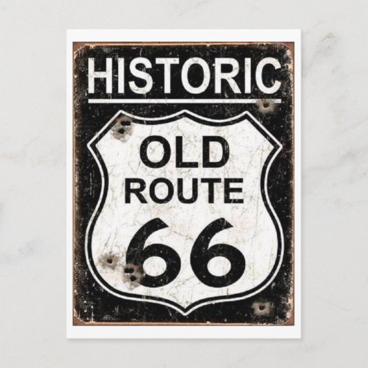 Historische Oude Route 66 Sign  Briefkaart (Voorkant)
