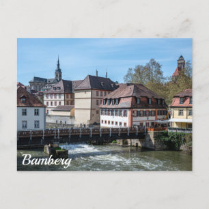 Historische oude stad en rivier in Bamberg, Duitsl Briefkaart