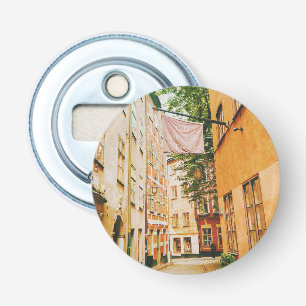 Historische oude stad, Gamla Stan, Stockholm, Zwed Button Flesopener