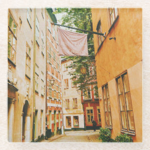 Historische oude stad, Gamla Stan, Stockholm, Zwed Glazen Onderzetter