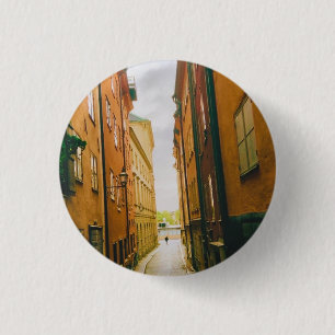 Historische oude stad, Gamla Stan, Stockholm, Zwed Ronde Button 3,2 Cm