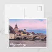 Historische oude stad in Regensburg, Duitsland Briefkaart (Voorkant / Achterkant)
