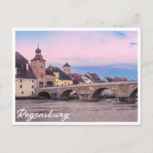 Historische oude stad in Regensburg, Duitsland Briefkaart (Voorkant)