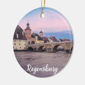 Historische oude stad in Regensburg, Duitsland Keramisch Ornament (Links)