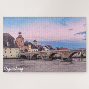 Historische oude stad in Regensburg, Duitsland Legpuzzel