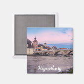 Historische oude stad in Regensburg, Duitsland Magneet (Voorkant / Achterkant)