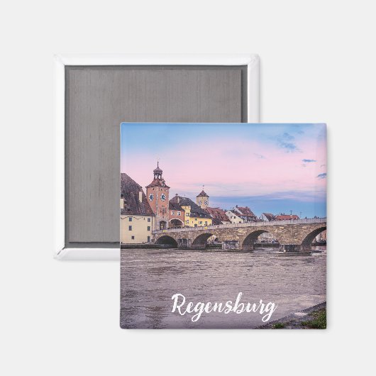 Historische oude stad in Regensburg, Duitsland Magneet (Voorkant / Achterkant)