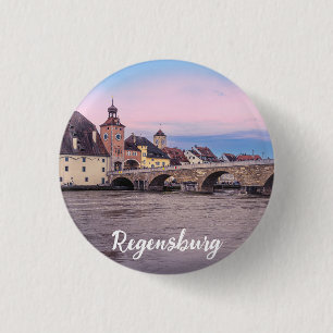 Historische oude stad in Regensburg, Duitsland Ronde Button 3,2 Cm