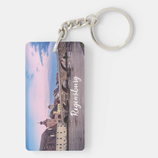 Historische oude stad in Regensburg, Duitsland Sleutelhanger (achterkant)