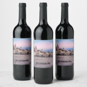 Historische oude stad in Regensburg, Duitsland Wijn Etiket (Flessen)