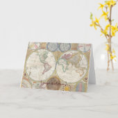 Historische Oude Wereldkaart, 1794 - spatie Kaart (Gele Bloem)