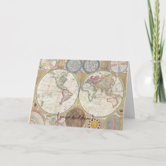 Historische Oude Wereldkaart, 1794 - spatie Kaart (Voorkant)