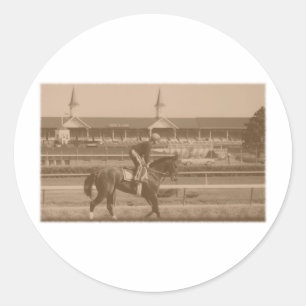 Historische paardenrennen ronde sticker