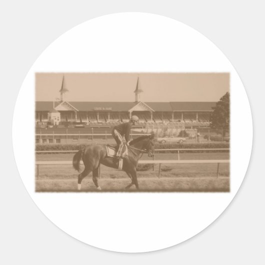 Historische paardenrennen ronde sticker (Voorkant)