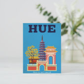Historische pagode Hue Vietnam Briefkaart (Staand voorkant)