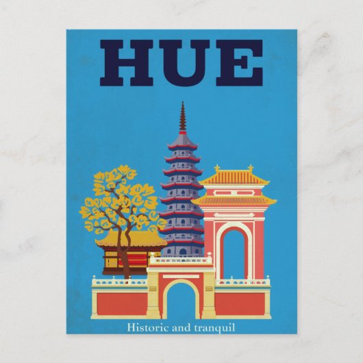 Historische pagode Hue Vietnam Briefkaart (Voorkant)