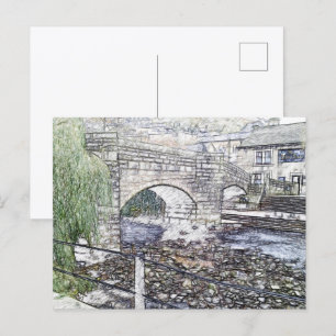 Historische pakpaardbrug in Hebden Bridge Briefkaart