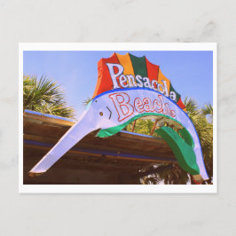 Historische Pensacola Beach Neon teken Briefkaart