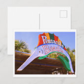 Historische Pensacola Beach Neon teken Briefkaart (Voorkant / Achterkant)