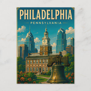 Historische Philadelphia-reisherinneringen Briefkaart