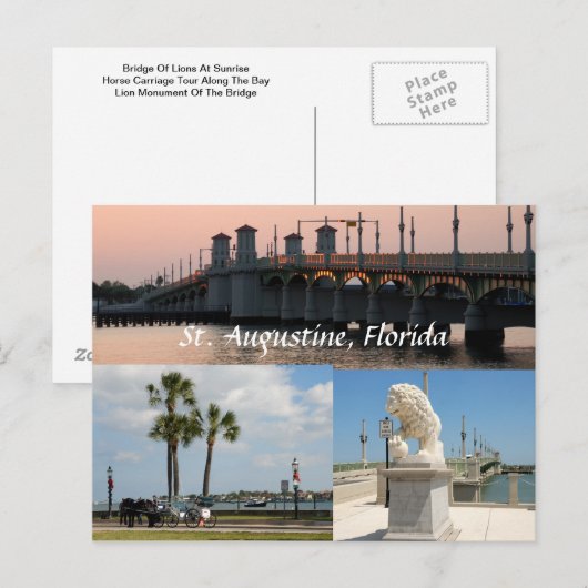 historische plaatsen in de vs in st. augustine flo briefkaart (Voorkant / Achterkant)