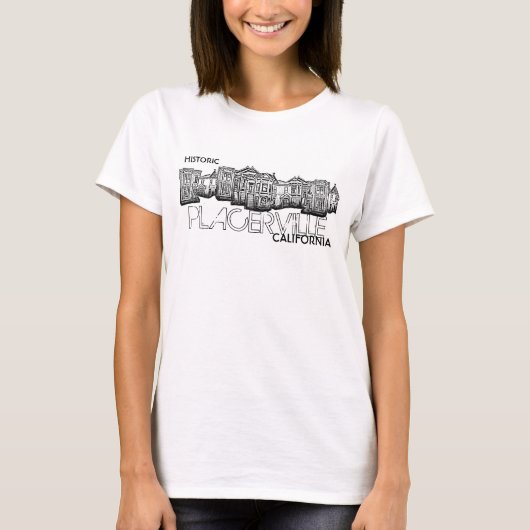 Historische Placerville California dames shirt (Voorkant)
