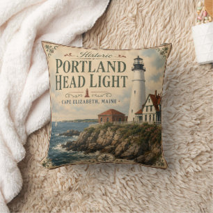 Historische Portland Head Light Cape Elizabeth Mai Kussen