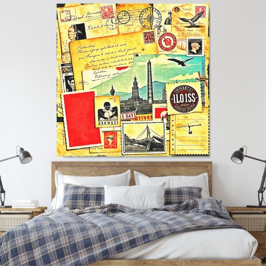 historische postreis canvas afdruk (Insitu (Slaapkamer))