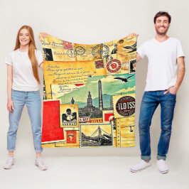 historische postreis fleece deken