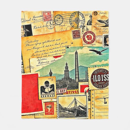 historische postreis fleece deken (Voorkant)