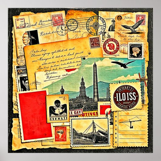 historische postreis poster (Voorkant)