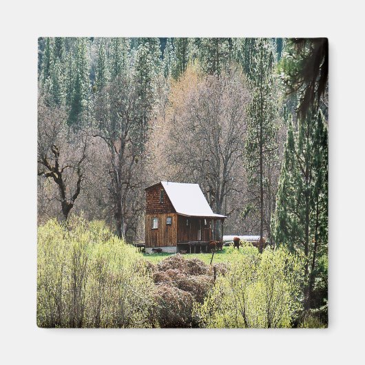 Historische potato Creek Log Cabin..... Magneet (Voorkant)