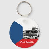 Historische Praag & Tsjechische vlag, Tsjechië Sleutelhanger (Achterkant)