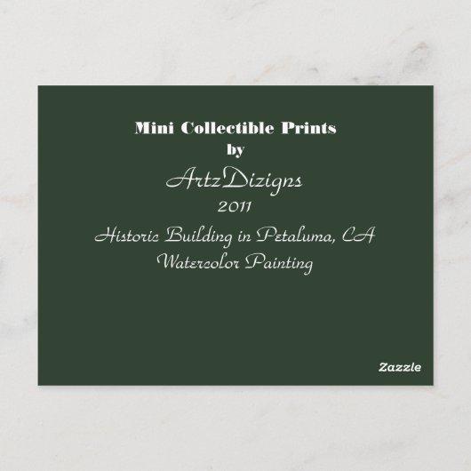 Historische Prints voor het bouwen van mini-collec Briefkaart (Achterkant)