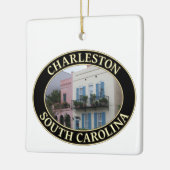 Historische Rainbow Row huizen in Charleston, SC Keramisch Ornament (Links)