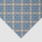 Historische Ranch Dismal Damask Delfts blauw zand Tissuepapier (Detail)
