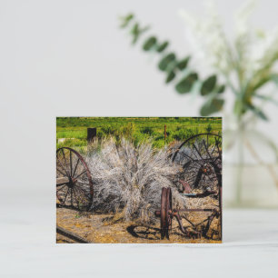 Historische ranchwielen glanzend briefkaart