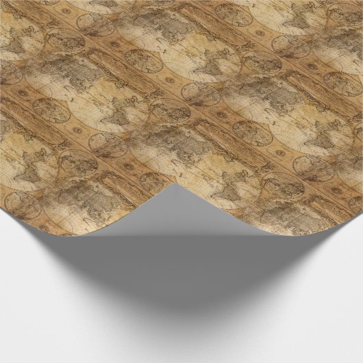 Historische reis: 1746 Wereldkaart Cadeaupapier (Hoek)