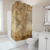 Historische reis: 1746 Wereldkaart Douchegordijn (In situ)