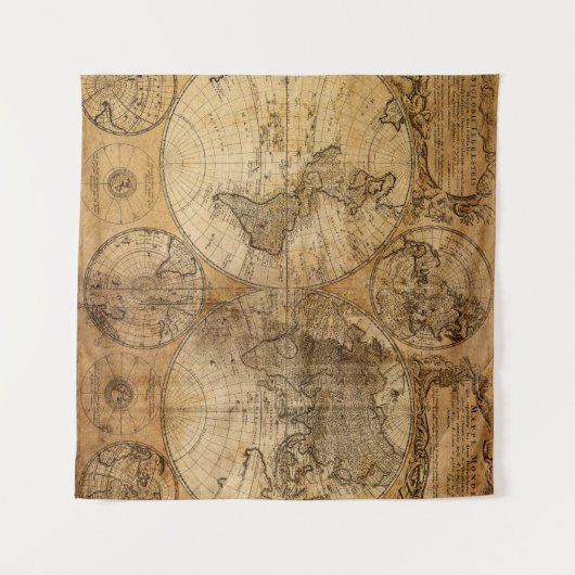 Historische reis: 1746 Wereldkaart Wandkleed (Voorkant (horizontaal))