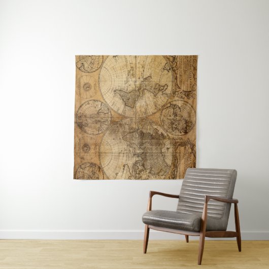 Historische reis: 1746 Wereldkaart Wandkleed (In Situ (horizontaal))