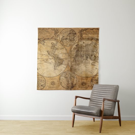 Historische reis: 1746 Wereldkaart Wandkleed (In situ)