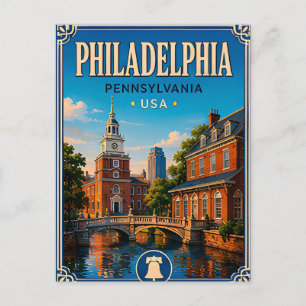 🔔 Historische reis Philadelphia Pennsylvania 🔔 Briefkaart