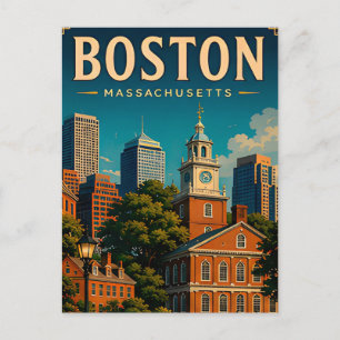 Historische reisherinneringen aan Boston Briefkaart