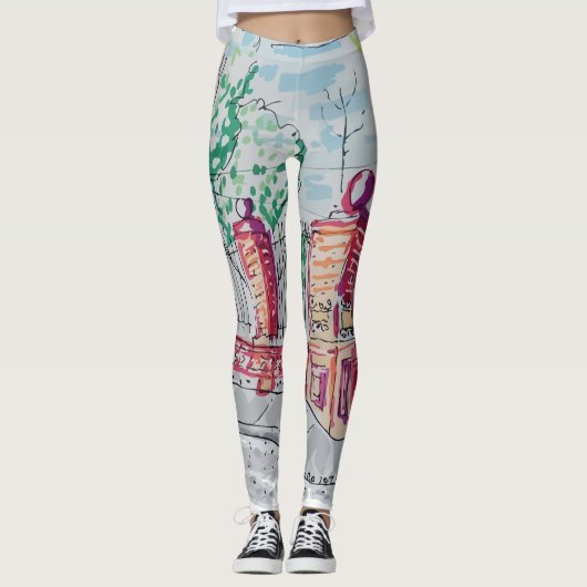 Historische Rode Bakstenen Ingang Leggings (Voorkant)